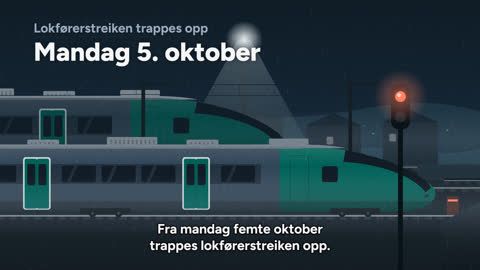 the film "Si fra at lokførerstreiken trappes opp fra mandag 5", final