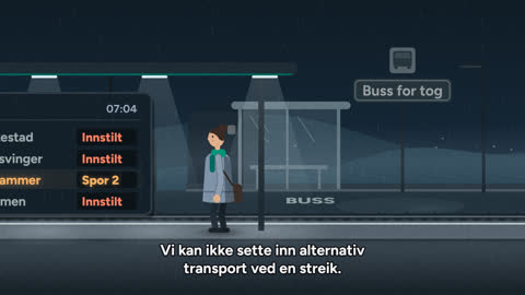 the film "Si fra at lokførerstreiken trappes opp fra mandag 5", the final