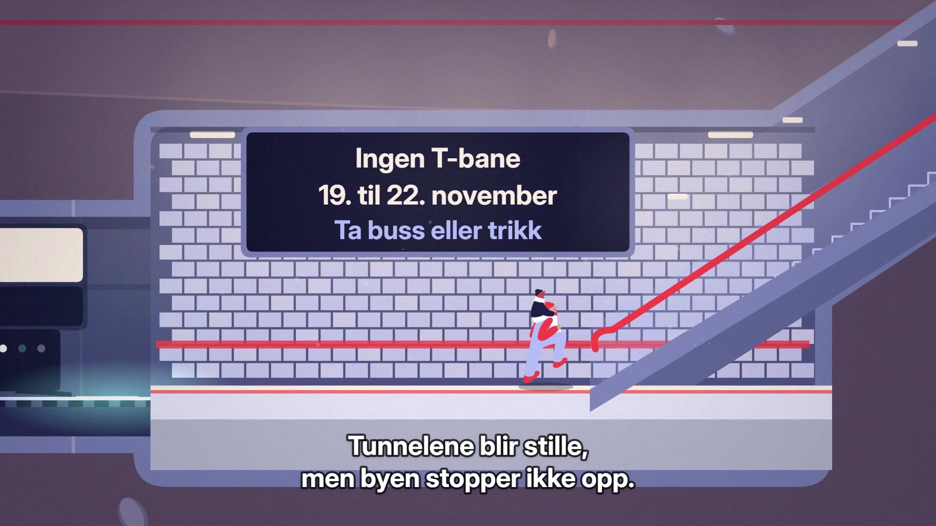 Ruter, The metro closes, buses and trams take over, 16:9